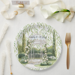 Prato De Papel Rosas Bonitas Jardim Floral Romântico Casamento