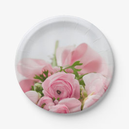 Prato De Papel Rosas Cor-de-Rosa para Casamento