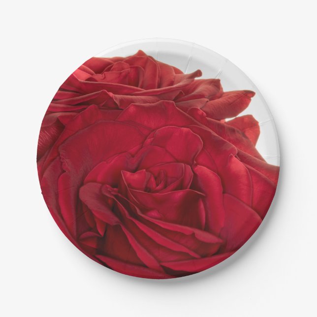 Prato De Papel rosas de Casamento Vermelho 1824 (Frente)