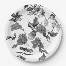 Prato De Papel Rosas de cor branca a preto minimalista modernos