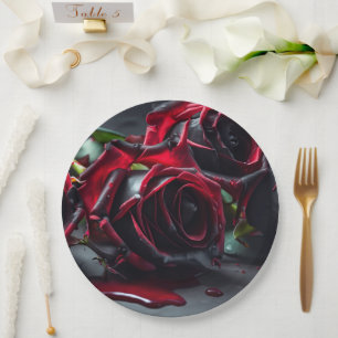 Prato De Papel Rosas góticos