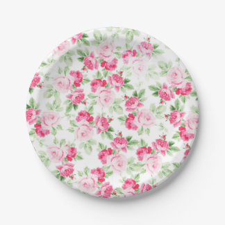 Prato De Papel Rosas na moda brancos cor-de-rosa modernos