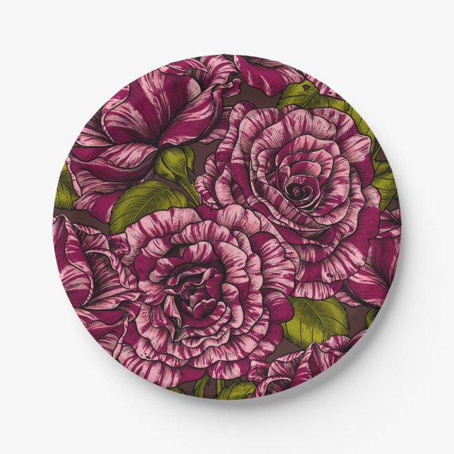 Prato De Papel Rosas para você (Frente)