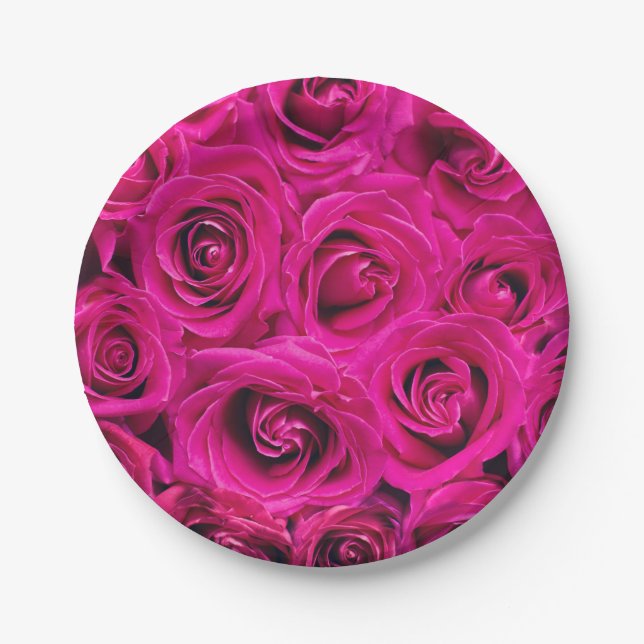 Prato De Papel Rosas Rosa (Amor e Romance) (Frente)