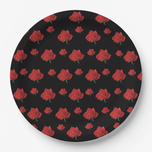 Prato De Papel Rosas vermelhas (Frente)