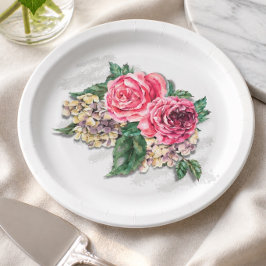 Prato de Papel Rosas Vermelhas Lindas