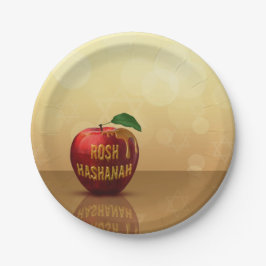 Prato De Papel Rosh Hashanah Jewish New Year Honey Apple