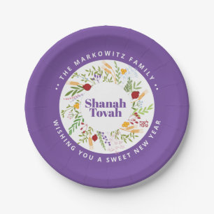 Prato De Papel Rosh Hashanah Shanah Tovah Personalizada