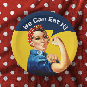 Prato De Papel Rosie the Riveter Placa de papel Podemos Comê-