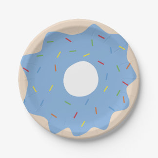 Prato De Papel Rosquinha adorável (azul)