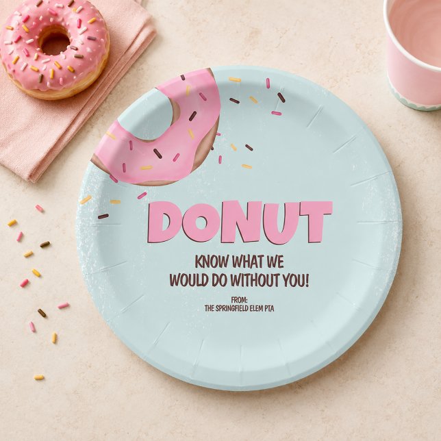 Prato De Papel Rosquinha Não Sei O Que Faria Sem Você (Donut Know What I Would Do Without You Paper Plates)