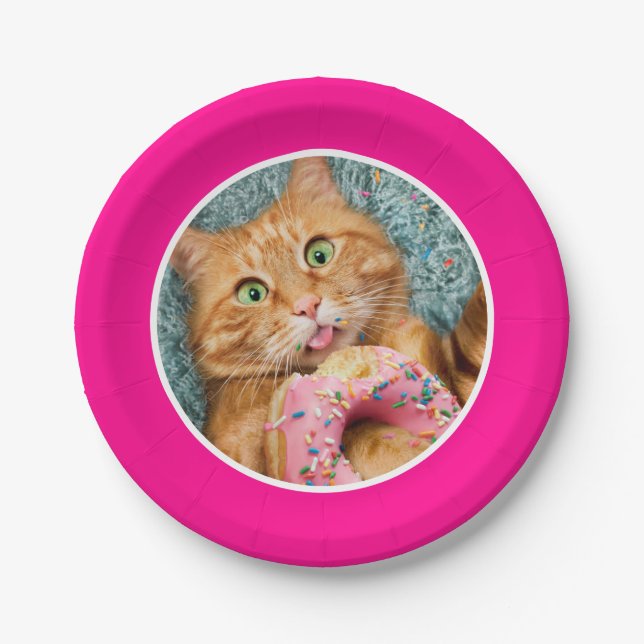 Prato De Papel Rosquinha para alimentação de gatos (Frente)