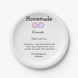 Prato De Papel Rosquinhas caseiras feitas com amor adicionar text