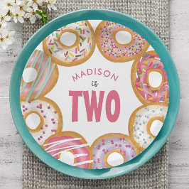 Prato De Papel Rosquinhas Coloridas Bonitas Dois segundos anivers