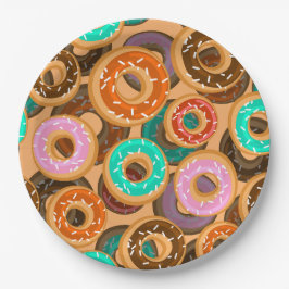 Prato De Papel Rosquinhas com padrão Sprinkles