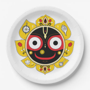 Prato De Papel Rosto do Senhor Jagannath Divindade Hindu Espiritu