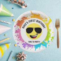 Rosto Feliz Fofo,Óculos de Aviador,Primeiro Aniver