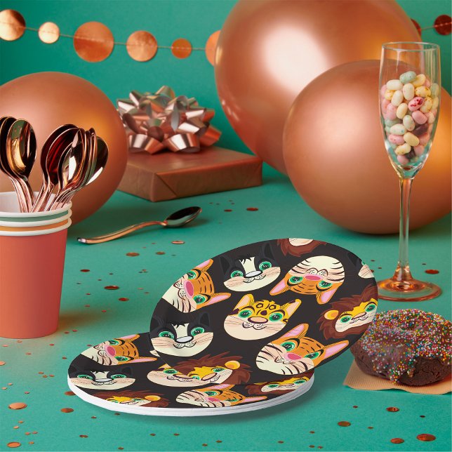 Prato De Papel Rostos de Gato (Criador carregado)