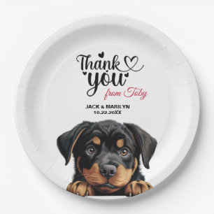 Prato De Papel Rottweiler Wedding Obrigado