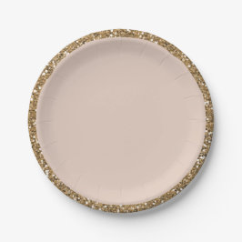 Prato De Papel Rouge Dourado Brilhante Moderno Glam Glamour Festa