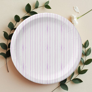 Prato De Papel Roxa   Violet Watercolor Striped