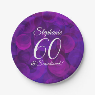Prato De Papel Roxo 60 Elegante e Festa de aniversário sensacion