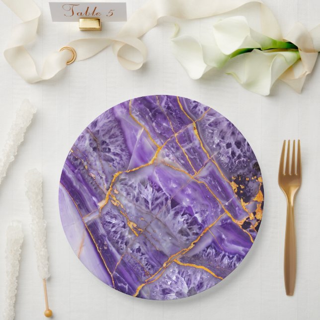 Prato De Papel Roxo Ametista (Casamento)