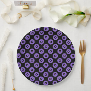 Prato De Papel Roxo e Preto Geo