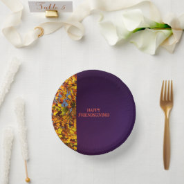 Prato De Papel Roxo Escuro Deixa Ação de Graças