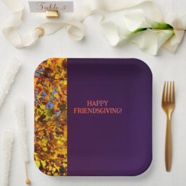 Prato De Papel Roxo Escuro Deixa Ação de Graças