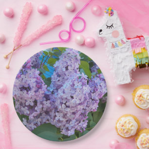 Prato De Papel Roxo Lilac Blooms Floral