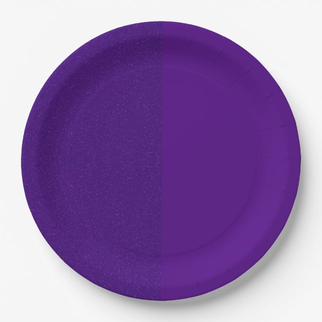Prato de Papel Roxo Personalizado Metade Brilho Me (Frente)
