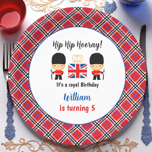 Prato De Papel Royal London Guarda British Tartan Boy Birthday