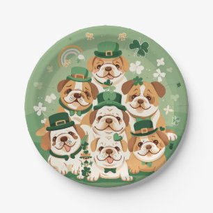 Prato De Papel Rua, Bulldog Inglês do Dia de Patrick