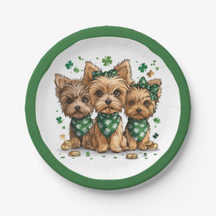 Prato De Papel Rua, dia de Patrick Yorkshire Terrier Dogs