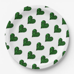 Prato De Papel Rua do dia de Patrick Emerald Heart