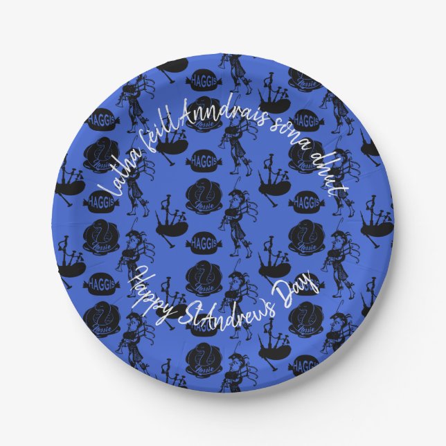 Prato De Papel Rua Feliz Andrew Day Haggis Bagpipe Nessie Small 7 (Frente)