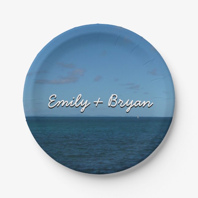 Prato De Papel Rua. Lucia Horizon Blue Ocean (Frente)