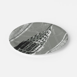 Prato De Papel Ruas de Nova Iorque com o Empire State Building