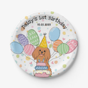 Prato De Papel Ruby Cavalier King Charles Spaniel Birthday