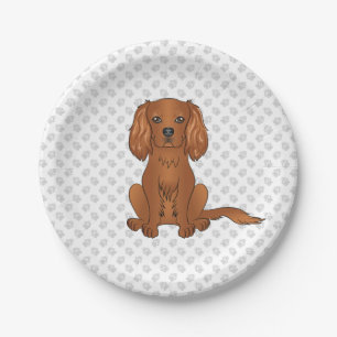 Prato De Papel Ruby Cavalier King Charles Spaniel & Paws