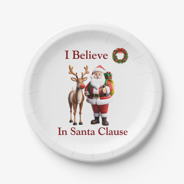 Prato De Papel Rudolf, a rena vermelha (Frente)