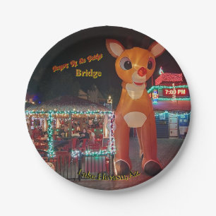 Prato De Papel Rudolph no Burgers pela Ponte, Cartão-postal de Fé