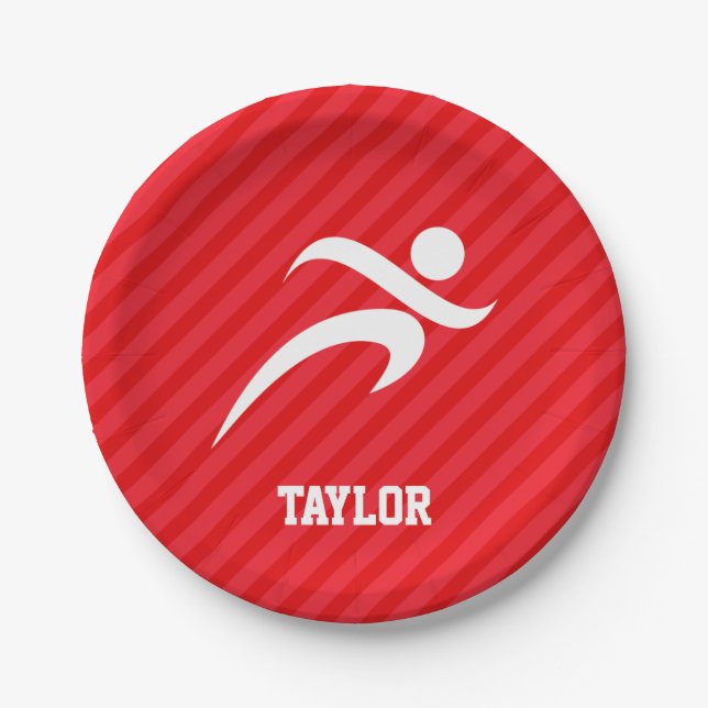 Prato De Papel Runner; Scarlet Red Stripes (Frente)