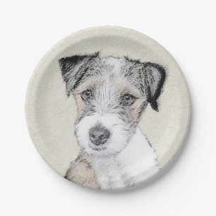 Prato De Papel Russell Terrier Rough Painting - Arte Original de