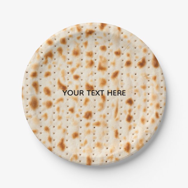 Prato De Papel Rustic Brown Realistic Matzah Texture Graphic (Frente)