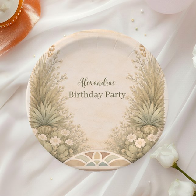 Prato De Papel Rustic Desert Meadow Birthday (Criador carregado)