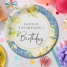 Prato De Papel Rustic lemons Mediterranean birthday