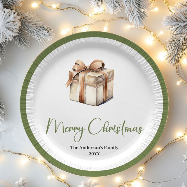 Prato De Papel Rustic Nordic Christmas Custom Family Paper Plates (Rustic Nordic Christmas Custom Family Paper Plates)