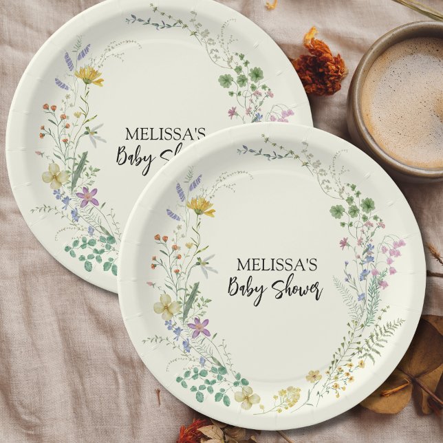 Prato De Papel Rustic Sage Green Wildflower (Criador carregado)